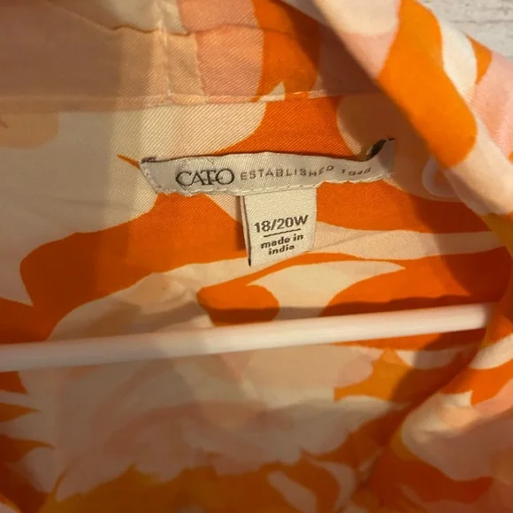 Cato Orange and Cream Patterned Blouse - Picture 2 of 2